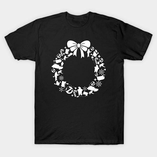 Ghostbusters Christmas Wreath Pattern T-Shirt by Rebus28